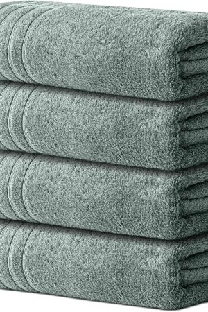 Avalon Towels Bath Towels Set of 4, Size 30 x 60 Inches