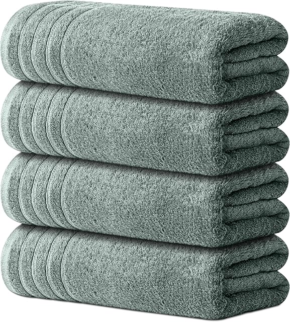 Avalon Towels Bath Towels Set of 4, Size 30 x 60 Inches