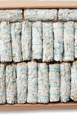 20 White Sage Smudge Sticks 4-Inch Sustainably Grown, Intended for Personal Spiritual Growth, Stress Relief and Smudging ~ Smoke Cleansing ~ Wholesale/Bulk Sage