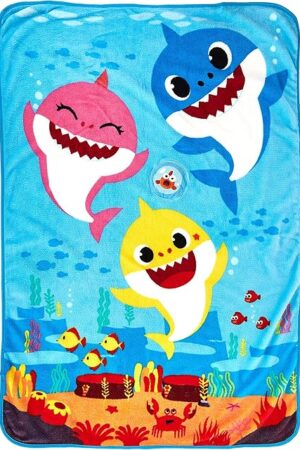 Baby Shark Musical Warm, Plush, Throw Blanket That Plays The Baby Shark Theme Song - Extra Cozy and Comfy for Your Toddler
