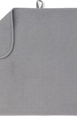 Bellemain XXL Dish Mat 24" x 17" ( LARGEST MAT ) Microfiber Dish Drying Mat , Super absorbent ( Gray )