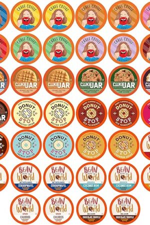 Coffee Pod Variety Packs Flavored Sampler, Assorted, Compatible with 2.0 K-Cup Brewers, Variety Pack, 52 Count (Pack of 1)