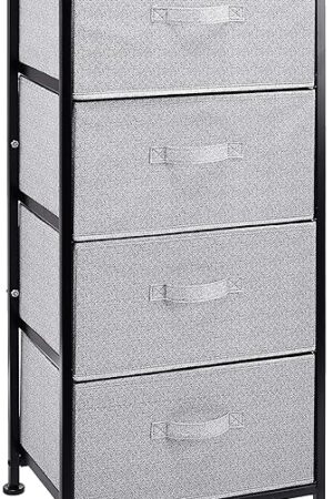 Amazon Basics Fabric 4-Drawer Storage Organizer Unit for Closet, Black