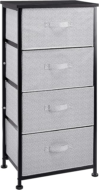 Amazon Basics Fabric 4-Drawer Storage Organizer Unit for Closet, Black