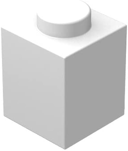 The Classic Brick Block Bulk, White Bricks 1x1, Building Bricks Flat 100 Piece, Compatible with Lego Parts and Pieces: 1x1 White Bricks(Color:White)