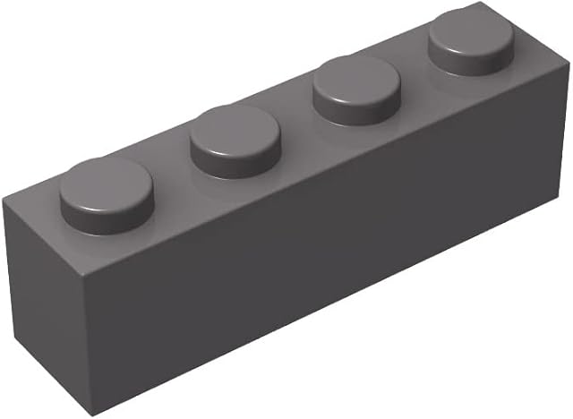 The Classic Brick Block Bulk, Dark Gray Bricks 1x4, Building Bricks Flat 100 Piece, Compatible with Lego Parts and Pieces: 1x4 Dark Gray Bricks(Color:Dark Gray)