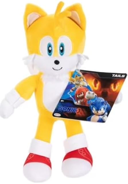 The Sonic The Hedgehog Tails 3 Movie Plush Sonic 9-Inch Stuffed Toy Figure - Officially Licensed Sonic 3 Movie