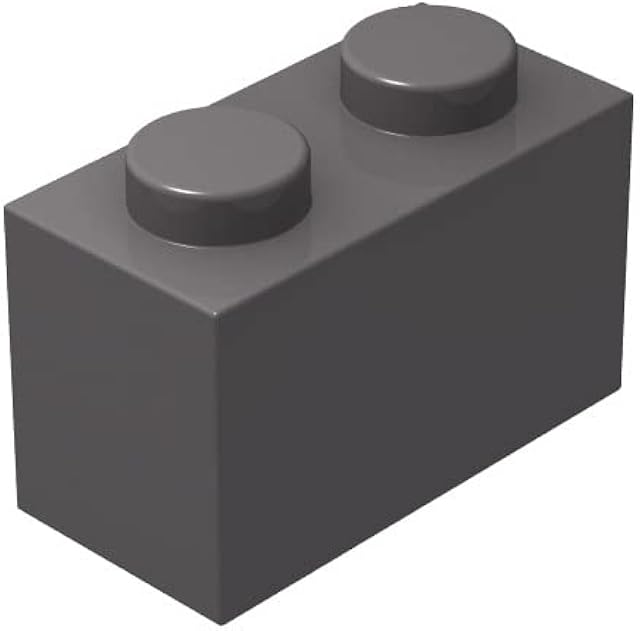 The Classic Brick Block Bulk, Dark Gray Bricks 1x2, Building Bricks Flat 100 Piece, Compatible with Lego Parts and Pieces: 1x2 Dark Gray Bricks(Color:Dark Gray)