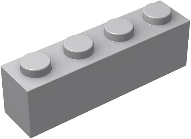 The Classic Brick Block Bulk, Light Gray Bricks 1x4, Building Bricks Flat 100 Piece, Compatible with Lego Parts and Pieces: 1x4 Light Gray Bricks(Color:Light Gray)