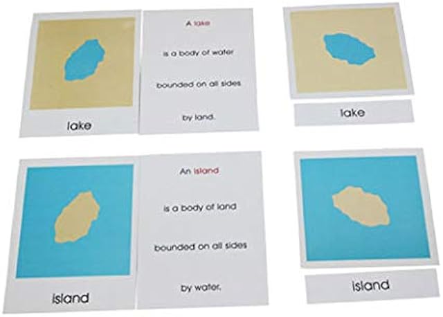 The Land and Water Forms Card Set- Montessori Materials Geography Educational Tools Preschool Early at-Home Learning Toys
