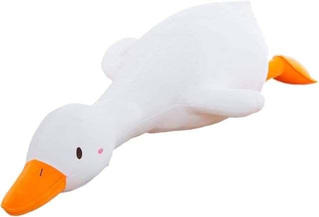 The Goose Plush Toy Cute Duck Plushie Hugging Plush Pillow Duck Stuffed Animal for Kids and Friends (White Round Eyes,25.6'')