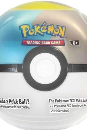 The Pokemon TCG Moon Poke Ball Tin Trading Card Game Contains 3 Booster Packs Plus 2 Sticker Sheets