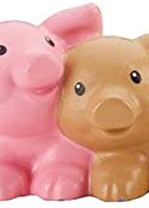 The Replacement Part for Fisher-Price Little People Farm Animals Playset - DFN55 - Replacement 1 Connected Figure of 2 Pink and Brown Piglets