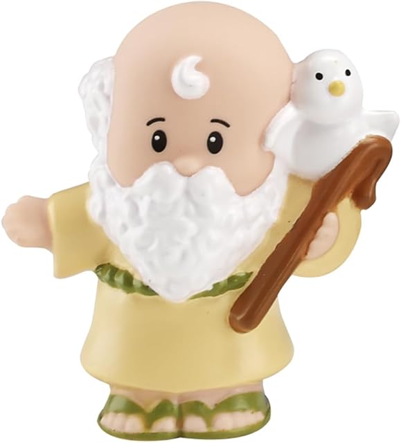 The Little People Replacement Noah in Yellow Robe with Dove on Shoulder for Fisher-Price Noah's Ark Playset Children's Bible Story - BMM06 - DKV14