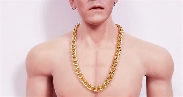 The 1/6 1/12 Scale Male Soldier Model Figure Doll Chain Necklace for 12 Inch/6 Inch Movable Action Figure,Doll Toy Miniatures Accessories Doll(Gold,1/6)