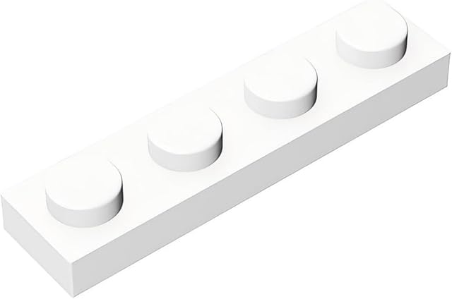 The Classic Building Bricks Plate 1x4, 110 Piece Bulk Building Block, Compatible with Lego Parts and Pieces 3710, Creative Play Set Compatible with All Major Brick Brands (White)