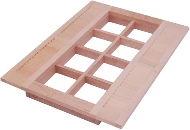 The EXCEART Dollhouse Window Shutter 1Pcs 8-Grid Blinds 1:12 Scale Miniature Wooden Window Frame DIY Accessories Miniture Decor