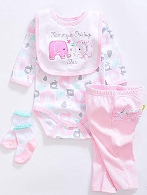 The Reborn Baby Doll Clothes Baby Girl Doll Clothing Outfit Accessories 4 Pices Sets for 20- 23 Inches