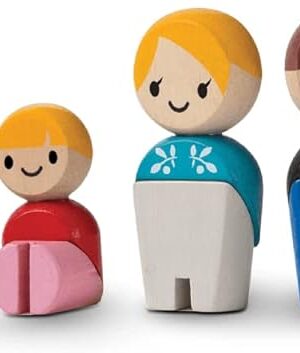 The PlanToys 4 Piece Family Playset - Mom, Dad, two Children (6264)