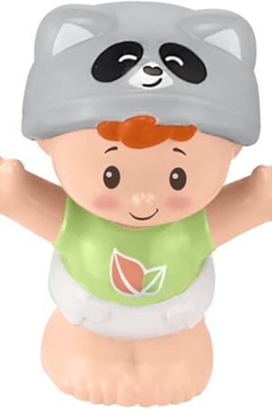 The Replacement Part for Fisher-Price Little People Swing 'n Stroll Playset - GTT62 ~ Replacement Baby Figure ~ Green Shirt ~ Raccoon Hat ~ Red Curl