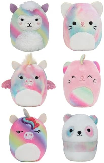 The Squishville Squishmallows Mystery Mini Plush Rainbow Dream Squad, Six 2? Soft Mini-Squishmallow Rainbow Dream Squad, Irresistibly Soft Colourful Plush, Mini Rainbow Dream Squad Squishmallows
