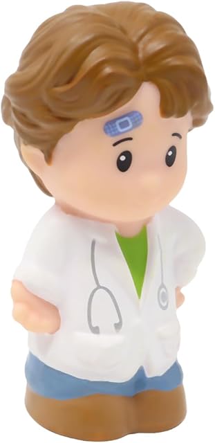 The Fisher-Price Replacement Part Little People Collectible Hospital Doctor Visit Playset CDH88 - Replacement Male Physician Wearing White Lab Coat with Stethoscope