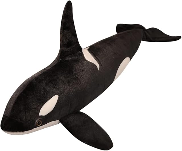 The Nice Simulation Killer Whale Plush Toys Stuffed Orcinus Orca Fish Doll Shark Cartoon Soft Sleep Pillow Kids Girls Baby Easter, Thanksgiving, Christmas, New Year's Gifts(19 inch)