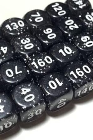 The Pokemon Dice x24 Set - Damage Counters - Black W/Glitter - Trainer Toolkit