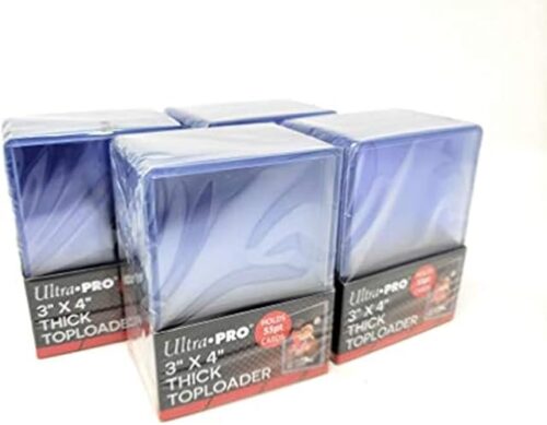 The Ultra Pro 4 55pt Top Loaders - 25 Toploaders Per Pack (100 Total) - Thick Action Packed Baseball, Football, Basketball, Hockey, Gaming