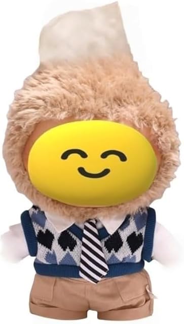 The Clothes Suitable for 38cm /15in Labubu(Doll Not Include)- Dolls Accessories Outfit Clothing Replacemen (Blue Gray Knitted Vest 4- Piece Set)