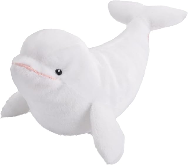 The Wild Republic Ecokins Mini, Beluga Whale, Stuffed Animal, 8 inches, Gift for Kids, Plush Toy, Made from Spun Recycled Water Bottles, Eco Friendly, Child’s Room Decor