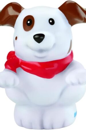 The Replacement Part for Fisher-Price Little People Discovering Vehicles at The Garage Playset - N9997 ~ Replacement Dog Figure ~ White with Brown Spots with Red Bandana