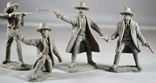 The Toy Soldiers of San Diego 1/32 Tombstone Set 1: The Gunfighters Figure Playset (4)