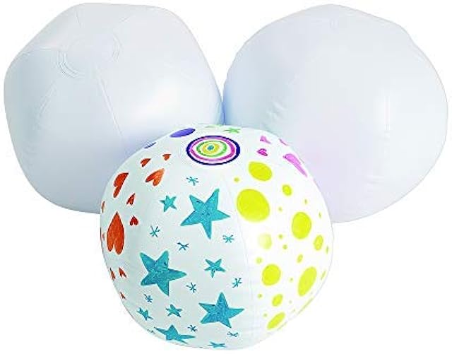 The Colorations® Decorate Your Own Inflatable Beach Ball, Set of 12, Craft for Kids and Fun Home Activities, Create unique & personal designs, Fun Kids Craft Project, Craft Project for Boys & Girls