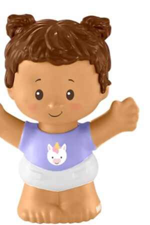The Replacement Part for Fisher-Price Little People Snuggle Twins - GKY44 ~ Twin Girl Figure ~ Purple Shirt with Unicorn and Pigtails