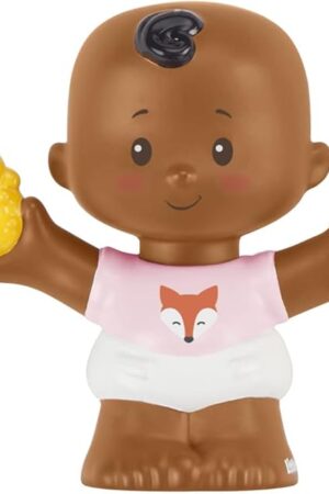 The Replacement Part for Fisher-Price Little People Snuggle Twins Playset - GKP69 ~ Replacement Twin Girl Figure ~ Pink Shirt with Fox ~ Holding Toy