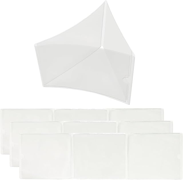 The Mahjong Card Sleeve Holder, Compatible with Large Card 6 1/8in X 4 3/4in, Durable Tri Fold Protector, Clear Plastic Sleeves, Mahjong gifts (4Pack)