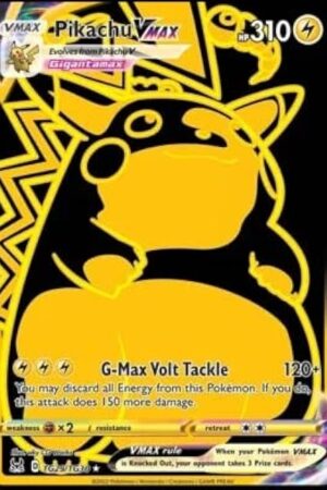 The Pokemon - Pikachu VMax - TG29 - Trainer Gallery - Lost Origin - Full Art - Black & Gold Holo Foil Card