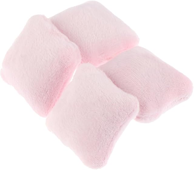 The Vaguelly 4pcs Dollhouse Pillow Accessories Miniature Throw Pillows, Armchair, Bedding Set in Pink Flannel