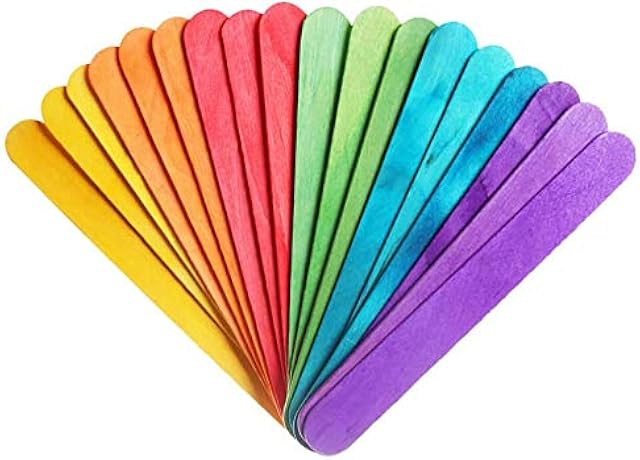 The Eco Craft Stix-ECS 6" Colored Wooden Craft Sticks - Pack of 200ct