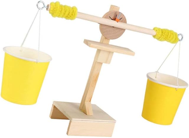 The Puzzle Toy Wooden Balance Scale, Math Teaching Balance Scales Toy, Measurement Tool, Weighing, for Science Class Experiments, Life Preschool Training s Puzzle s