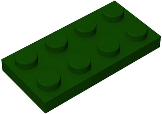 The Classic Building Bricks Plate 2x4, 100 Piece, Compatible with Lego Parts and Pieces 3020, Creative Play Set - 100% Compatible with All Major Brick Brands(Colour:Blackish Green)