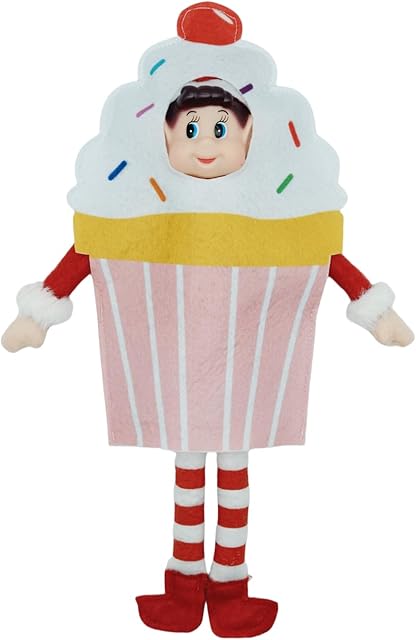 The Christmas Elf Doll Accessories Sweet Cup Cake Outfits Holiday for Boy or Girl Elf, Doll Not Included