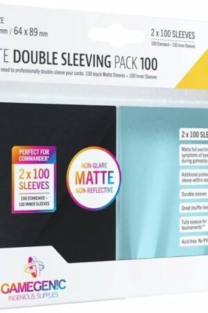 The Prime Matte Double Sleeving Pack 100 | Card Sleeving Pack Includes 100 Prime Sleeves & 100 Inner Sleeves | Double-Sleeved Card Protection | Protects up to 100 Standard Gaming Cards | Made by Gamegenic