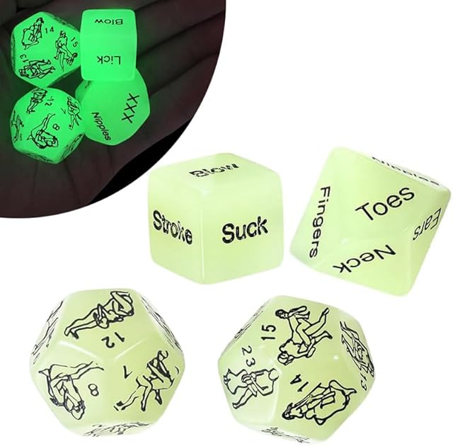 The 4 Pcs Dice Set Couple Games Date Night Dice, Glow in The Dark Couples Decision Dice Toys for Romantic Ideas, Funny Naughty Gifts for Adults Boyfriend Girlfriend Husband or Wife