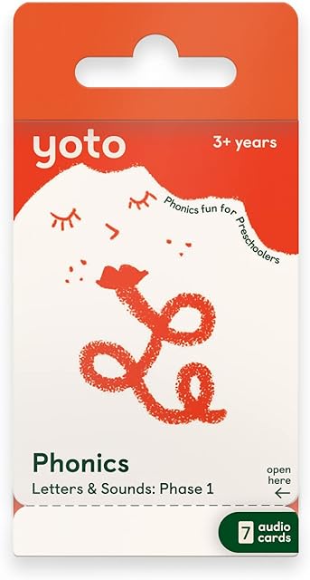 The YOTO Phonics: Letters & Sounds: Phase 1 – Kids 7 Audio Cards for Use with Player & Mini All-in-1 Audio Device, Educational Screen-Free Listening with Fun Interactive Learning Activities, Ages 3+