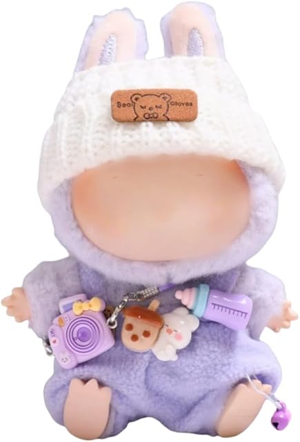 The Cute Doll Clothes(NO Doll) - Handcrafted Crochet Dolls Outfits for 17cm Doll, Premium Doll Outfit Accessories, Stylish Dolls Clothes TL803 (Purple)