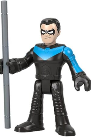 The Replacement Part for Imaginext Super-Friends Playset - HML03 ~ Replacement Poseable Nightwing Figure ~ Includes Gray Battle Stick Gear