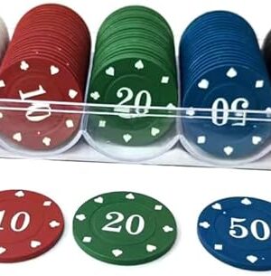 The Poker Chips Set - 100 Pieces with Denominations and Storage Box