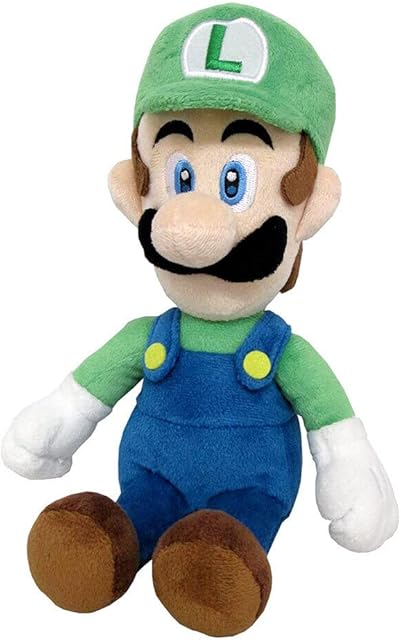 The Little Buddy Super Mario All Star Collection 1415 Luigi Stuffed Plush, 10",Multi-Colored
